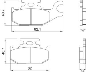 Pair of brake pads Burgman 125 07/09