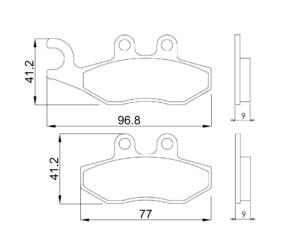 Pair of Braking pads  Beverly 250 front