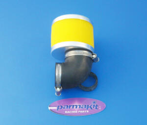 Filtro aria a 90° per carburatori d.28- giallo