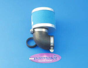 Air filter carburat 28 90°d48mm blue
