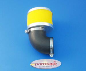 Air filter carburat19-21-24 90° yellow